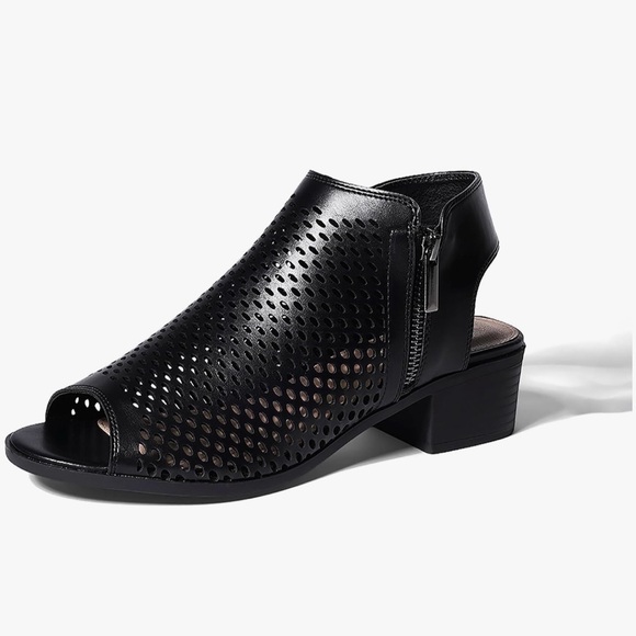 J. Adams Black Peep Toe Ankle Booties New in Box NIB size 10 - Picture 2 of 12